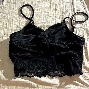 Lace bralette black tank